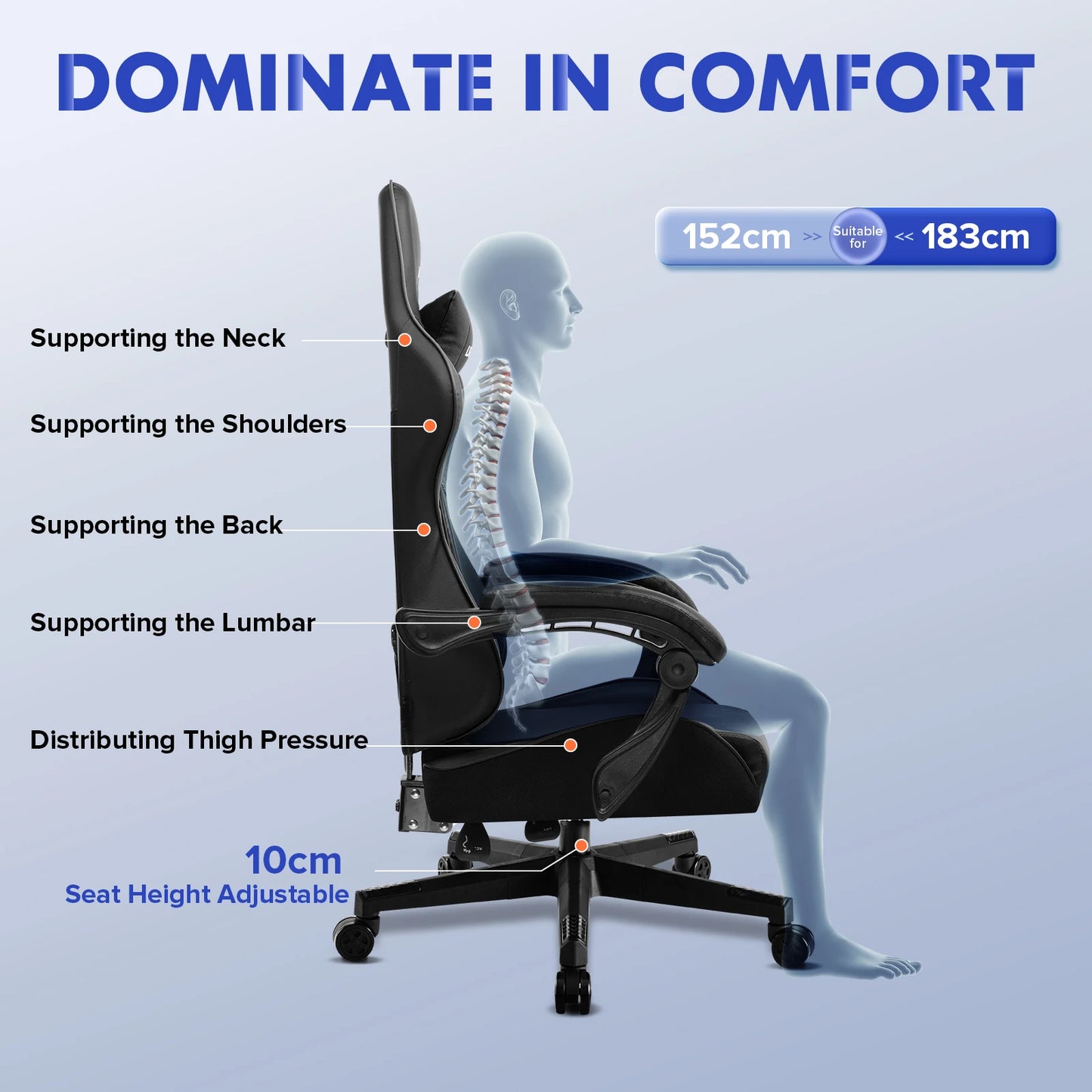 Ergonomic Chair with Lumbar Support - Wellness and Tech