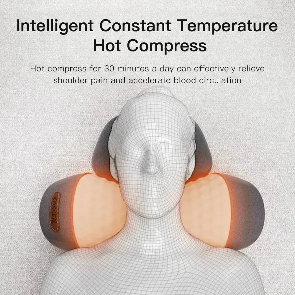 Electric Neck Massager |Cervical Pillow |Hot Compress - Wellness and Tech