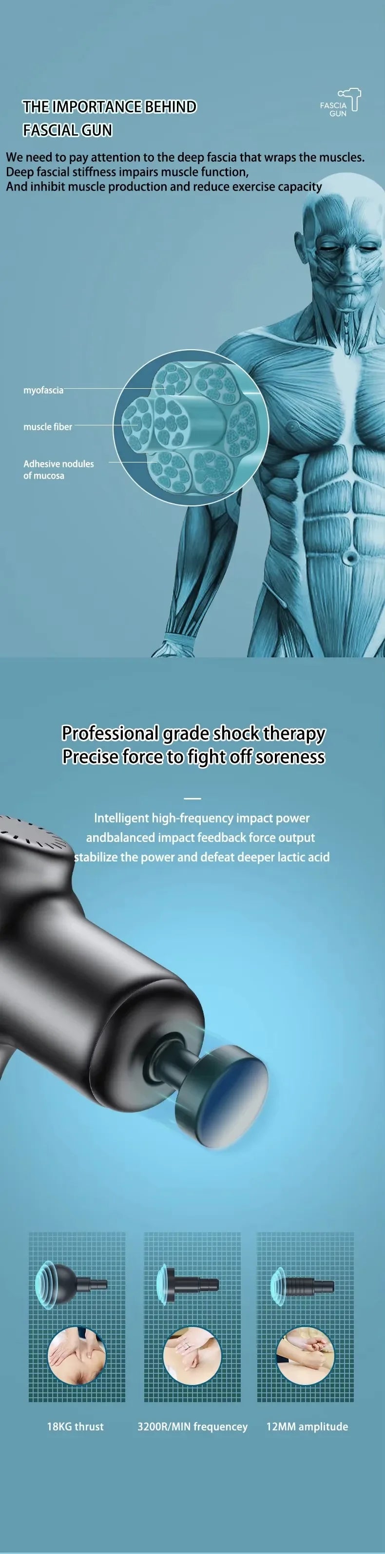 Electric Handheld Muscle Massage Gun - Wellness and Tech