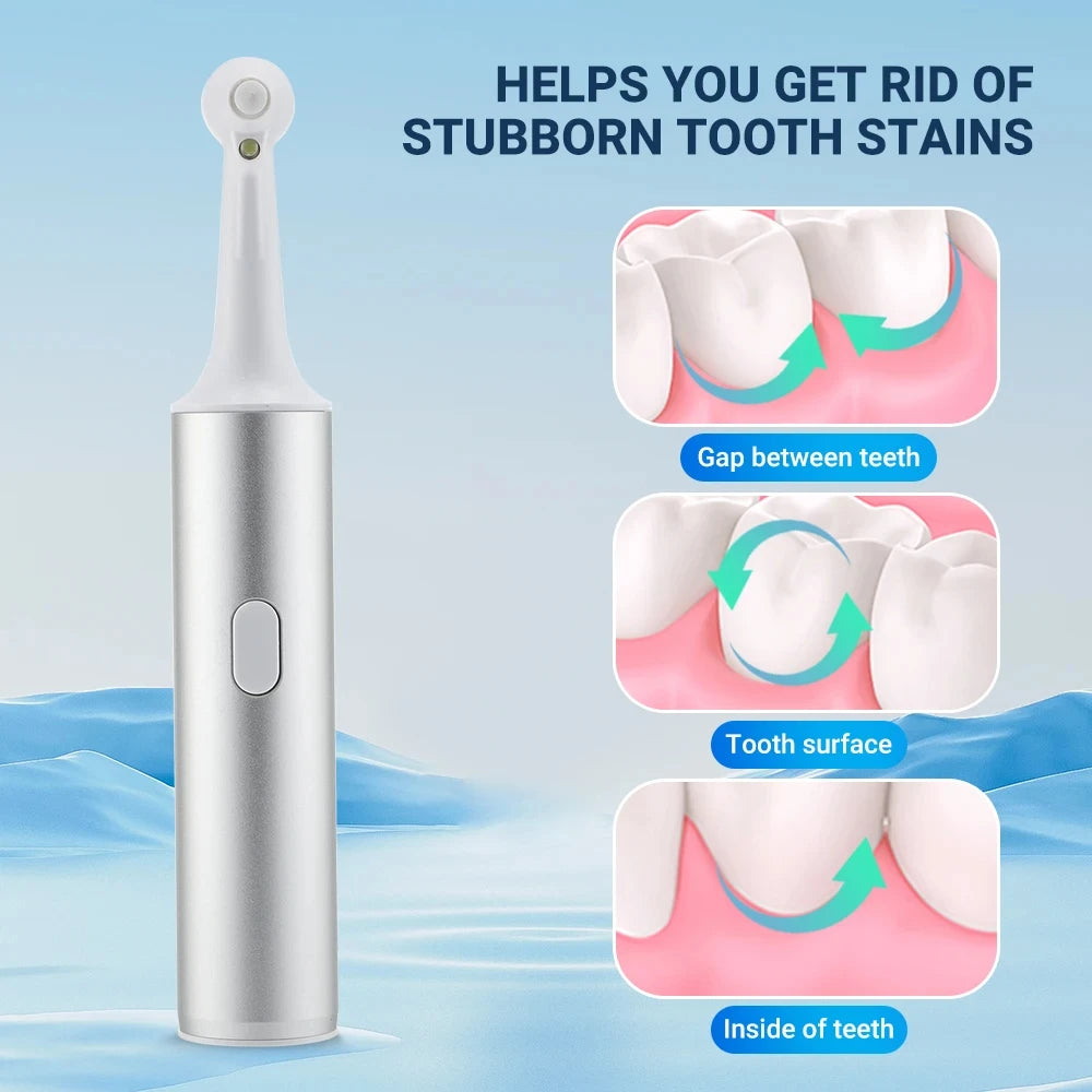 Electric Teeth Polisher 8pcs Replaceable Heads Dental Scaler Tartar Stain Plaque Remover Tooth Cleaner Whitener Oral Care - Wellness and Tech