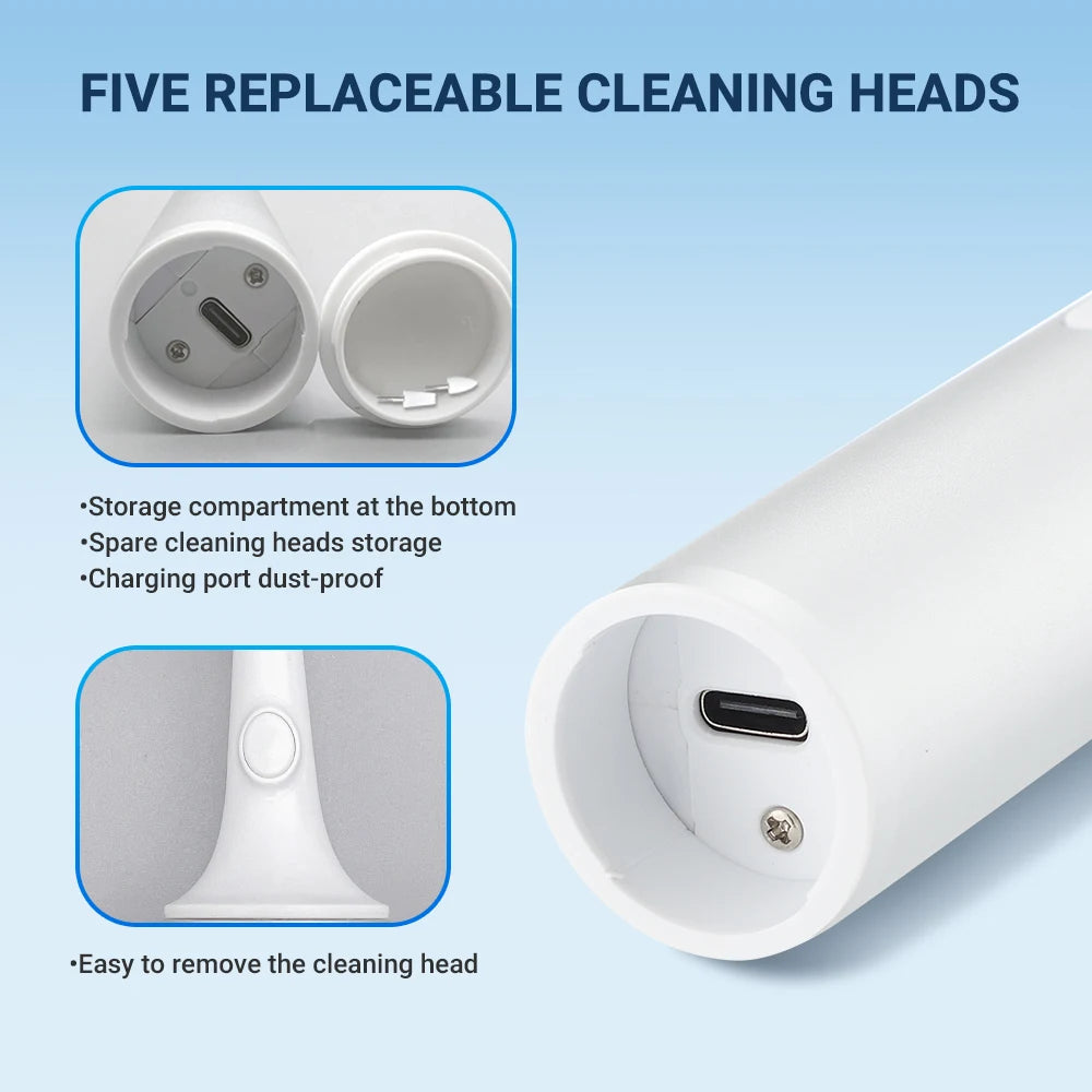 Electric Teeth Polisher 8pcs Replaceable Heads Dental Scaler Tartar Stain Plaque Remover Tooth Cleaner Whitener Oral Care - Wellness and Tech