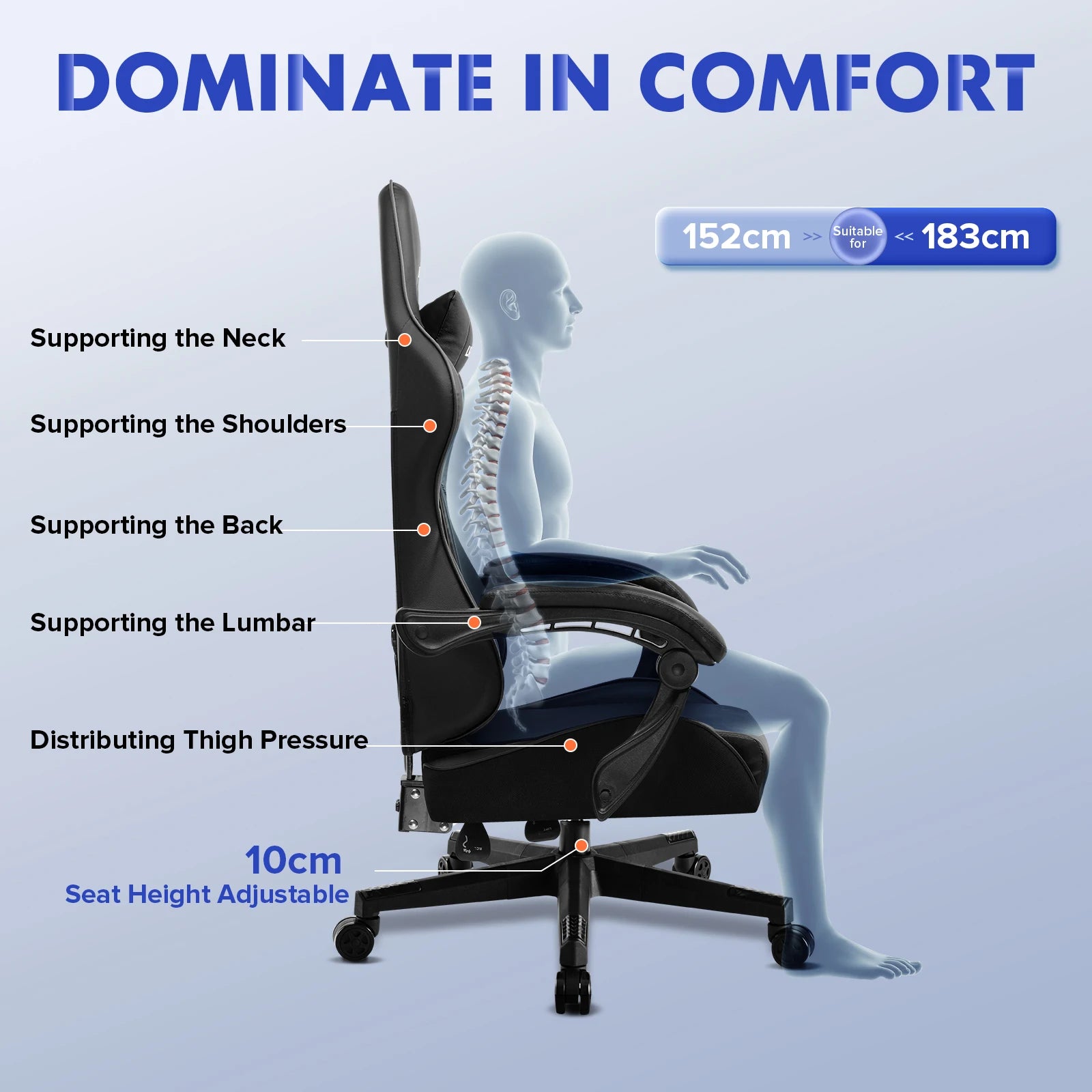 Ergonomic Chair with Lumbar Support - Wellness and Tech