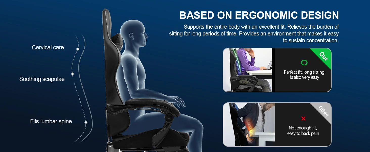 Ergonomic Chair with Lumbar Support - Wellness and Tech