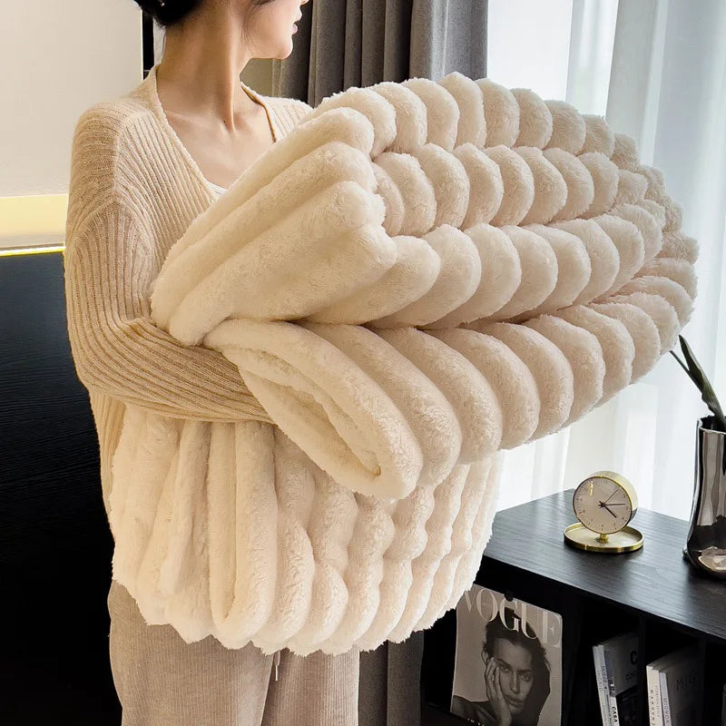 1 Pc ROSEKIND Blankets 3 Size for Bed, Soft & Warm Fleece Blanket