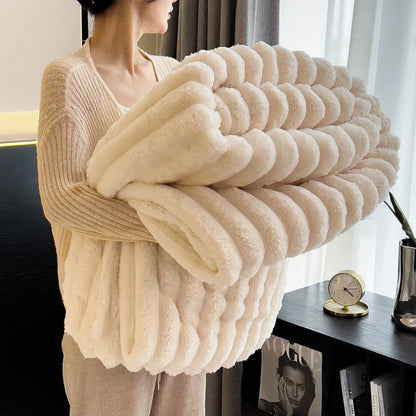 1 Pc ROSEKIND Blankets 3 Size for Bed, Soft & Warm Fleece Blanket