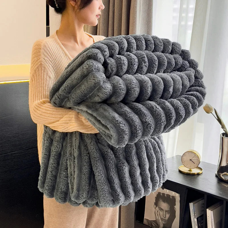 1 Pc ROSEKIND Blankets 3 Size for Bed, Soft & Warm Fleece Blanket