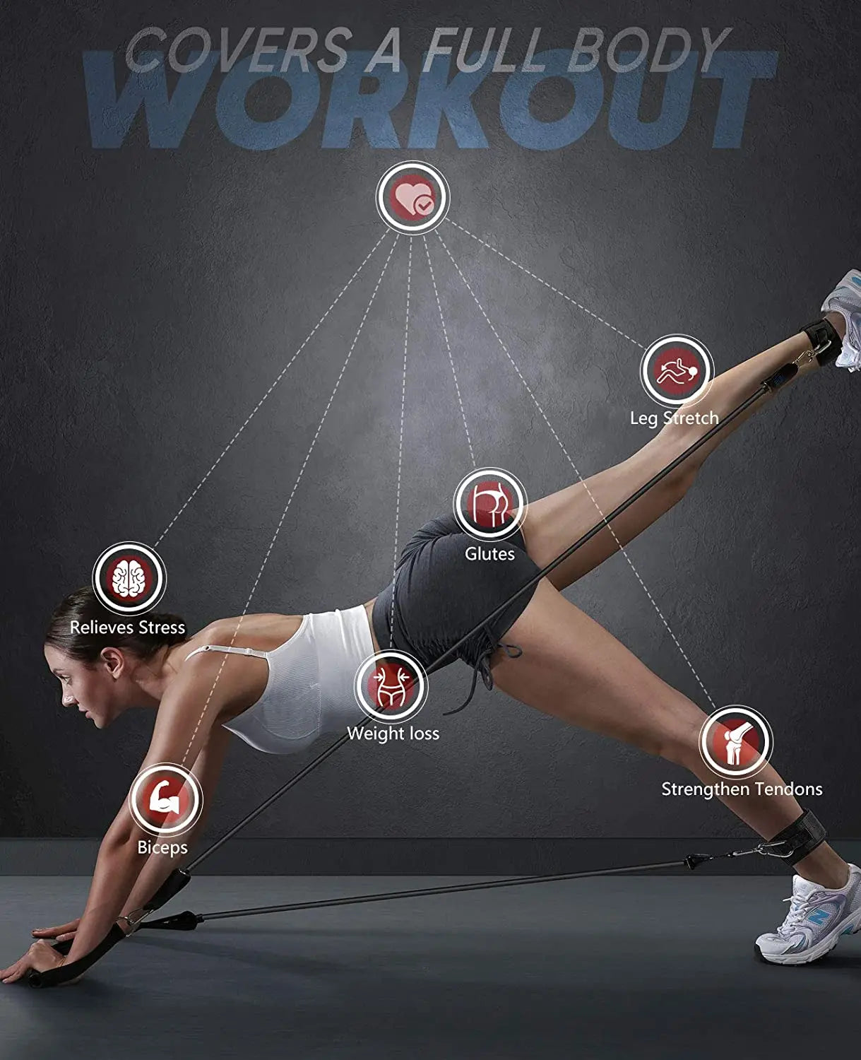 300LBS Fitness Resistance Bands Set - Wellness and Tech