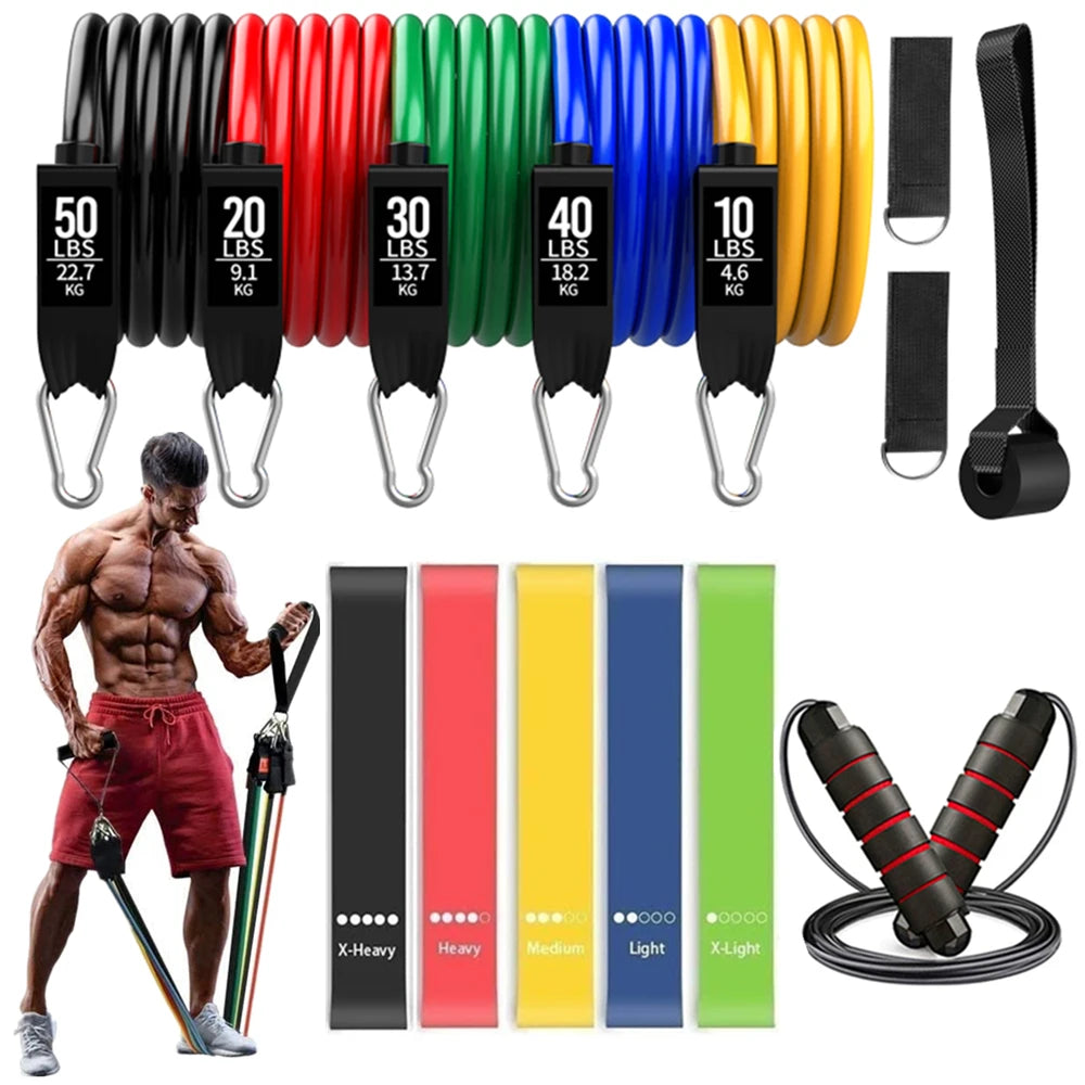 300LBS Fitness Resistance Bands Set - Wellness and Tech