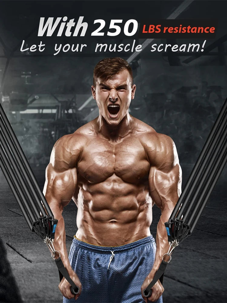 300LBS Fitness Resistance Bands Set - Wellness and Tech