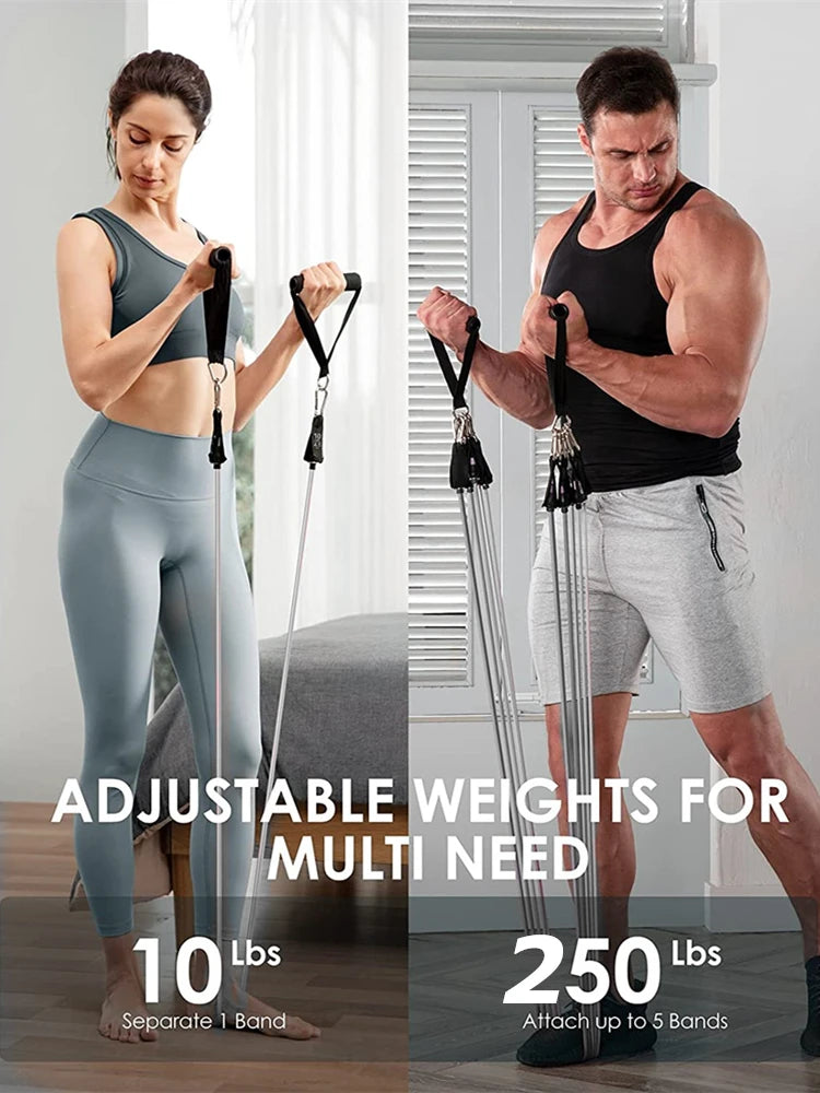 300LBS Fitness Resistance Bands Set - Wellness and Tech