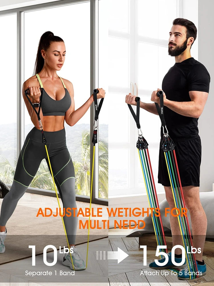 300LBS Fitness Resistance Bands Set - Wellness and Tech