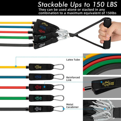 300LBS Fitness Resistance Bands Set - Wellness and Tech