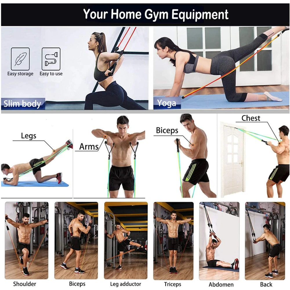 300LBS Fitness Resistance Bands Set - Wellness and Tech