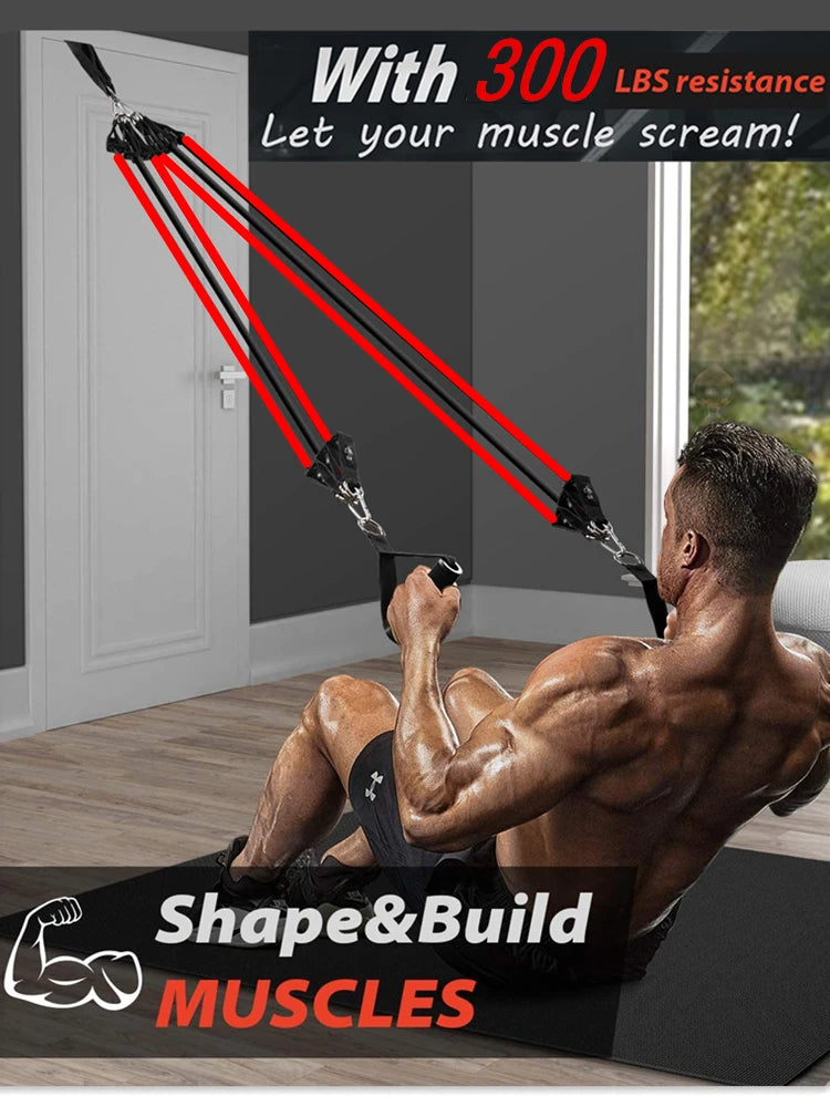 300LBS Fitness Resistance Bands Set - Wellness and Tech