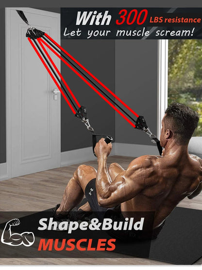 300LBS Fitness Resistance Bands Set - Wellness and Tech