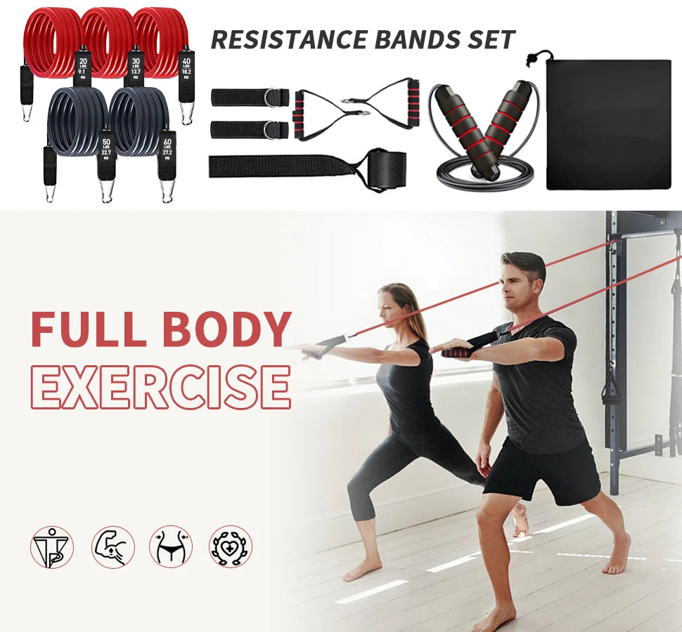 300LBS Fitness Resistance Bands Set - Wellness and Tech