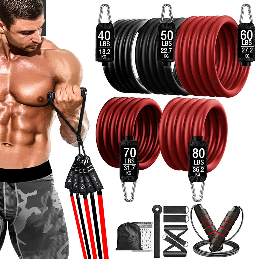 300LBS Fitness Resistance Bands Set - Wellness and Tech