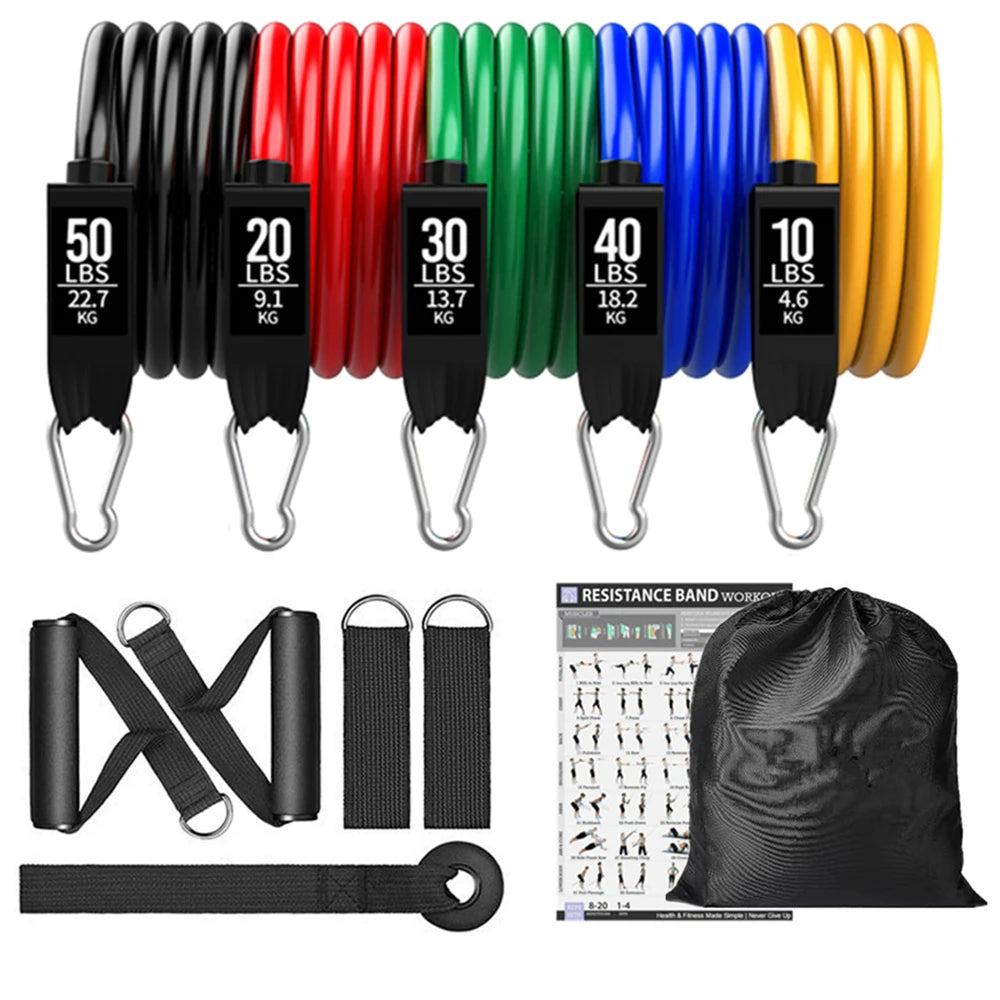 300LBS Fitness Resistance Bands Set - Wellness and Tech