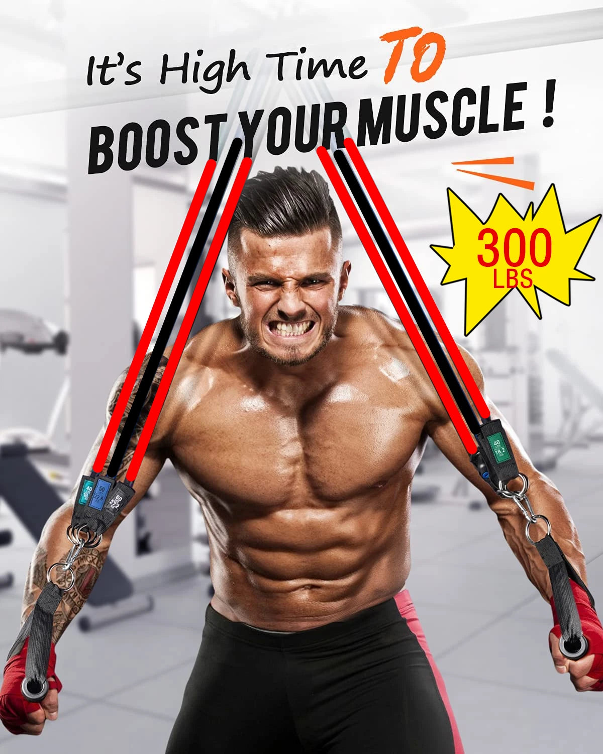 300LBS Fitness Resistance Bands Set - Wellness and Tech