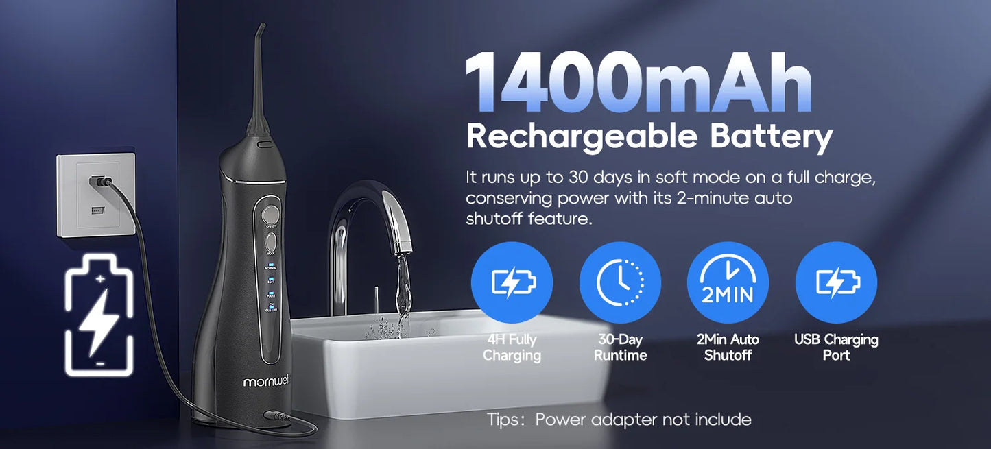 Adult Portable Oral Irrigator - Water Flosser - Wellness and Tech