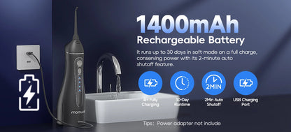 Adult Portable Oral Irrigator - Water Flosser - Wellness and Tech