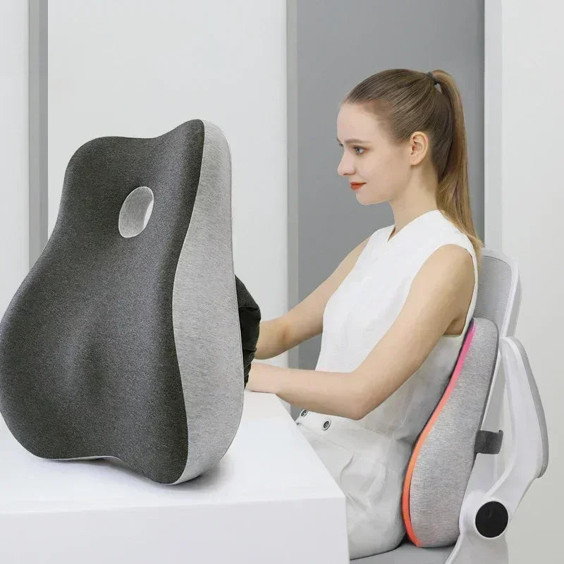 Memory Foam Office Chair Cushion Car Seat Support Waist Pillow Massage Lumbar Orthopedic Pillow Buttock Coccyx Cushion Back Pads - Wellness and Tech