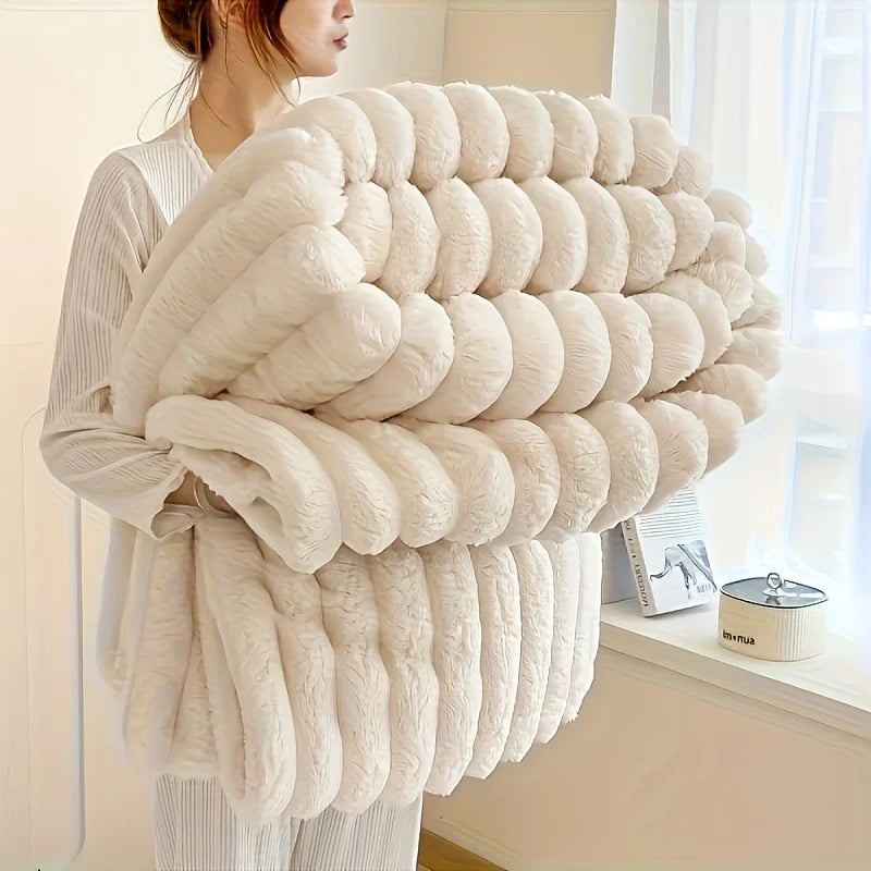 1 Pc ROSEKIND Blankets 3 Size for Bed, Soft & Warm Fleece Blanket