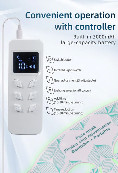 8 Colours Facial and Neck LED Mask - Wellness and Tech