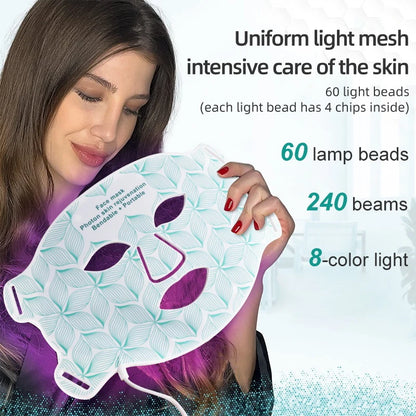 8 Colours Facial and Neck LED Mask - Wellness and Tech