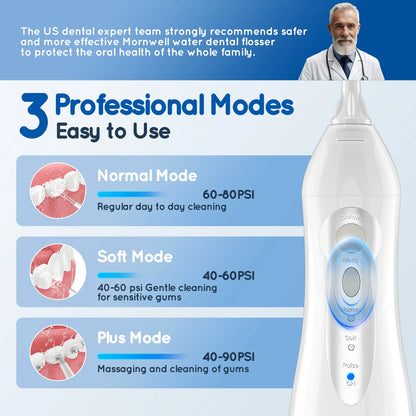 Rechargeable Water Dental Flosser - Wellness and Tech