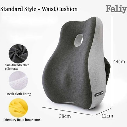 Memory Foam Office Chair Cushion Car Seat Support Waist Pillow Massage Lumbar Orthopedic Pillow Buttock Coccyx Cushion Back Pads - Wellness and Tech