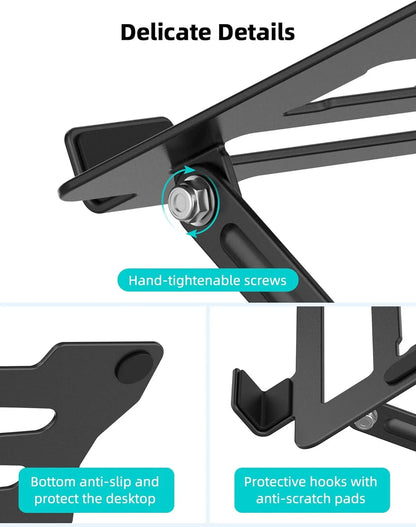 360° Metal Portable Laptop Tablet Stand Riser Bracket Adjustable Holder For Desk