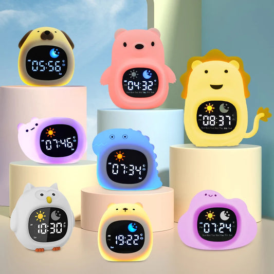 Night Light Clock | Musical Alarm Clock | Led Night Table Light Children Sleep Training