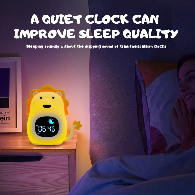 Night Light Clock | Musical Alarm Clock | Led Night Table Light Children Sleep Training