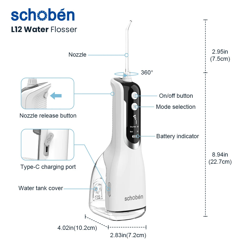 Adult Portable Oral Irrigator - Water Flosser - Wellness and Tech