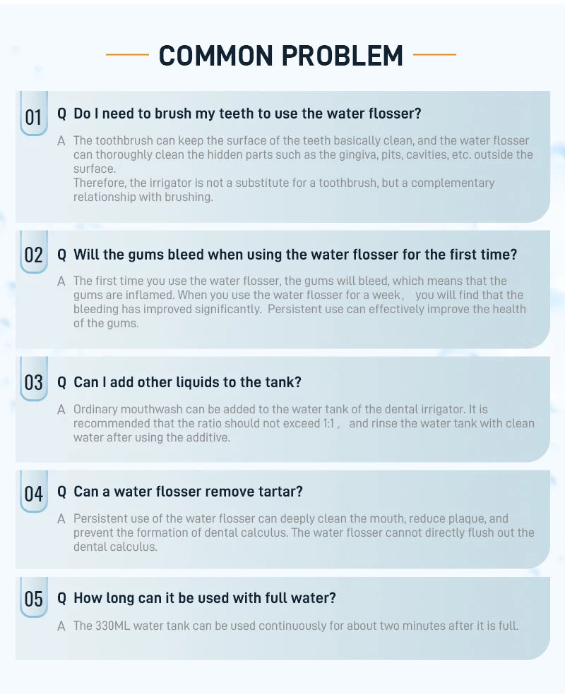 Adult Portable Oral Irrigator - Water Flosser - Wellness and Tech