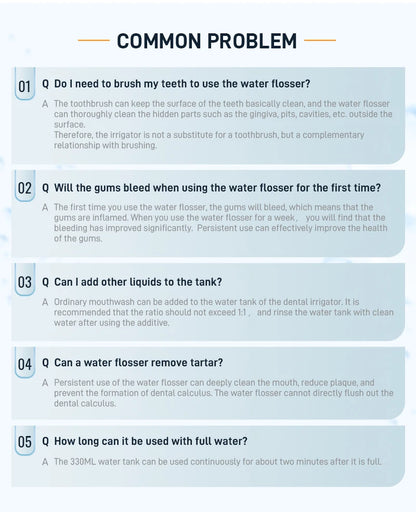 Adult Portable Oral Irrigator - Water Flosser - Wellness and Tech