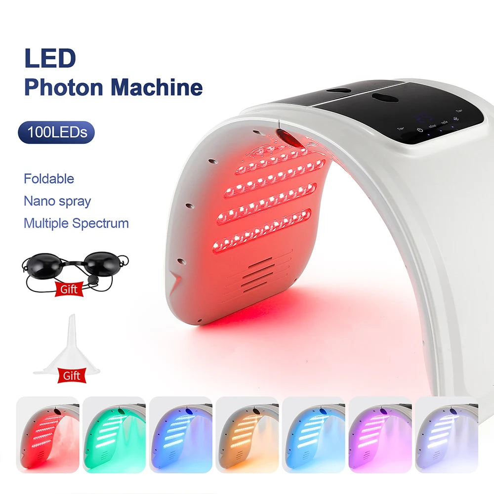 7 Colors LED Photon Machine With Nano Spray | Skin Moisturizing - Wellness and Tech