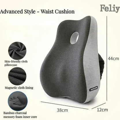 Memory Foam Office Chair Cushion Car Seat Support Waist Pillow Massage Lumbar Orthopedic Pillow Buttock Coccyx Cushion Back Pads - Wellness and Tech