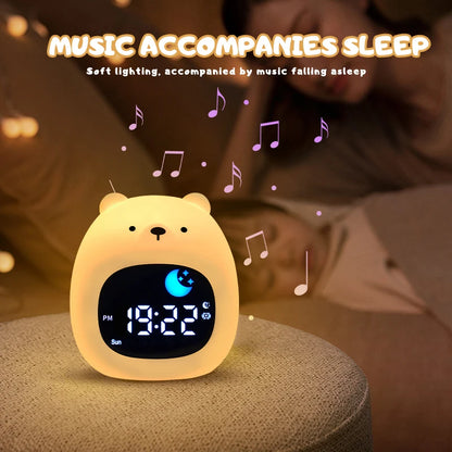 Night Light Clock | Musical Alarm Clock | Led Night Table Light Children Sleep Training