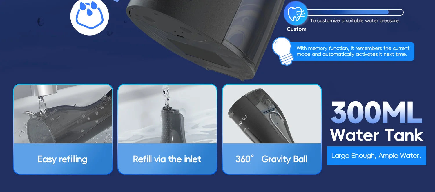 Adult Portable Oral Irrigator - Water Flosser - Wellness and Tech