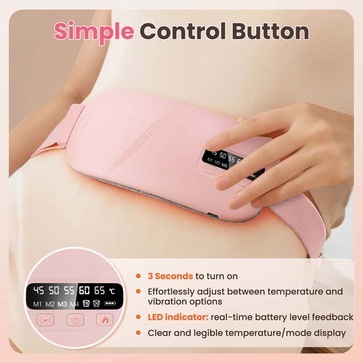 Women Menstrual Heating Pads Effective Hot Compress Period Relief Belt Rechargeable Heated Waist Massager Gifts for Female - Wellness and Tech