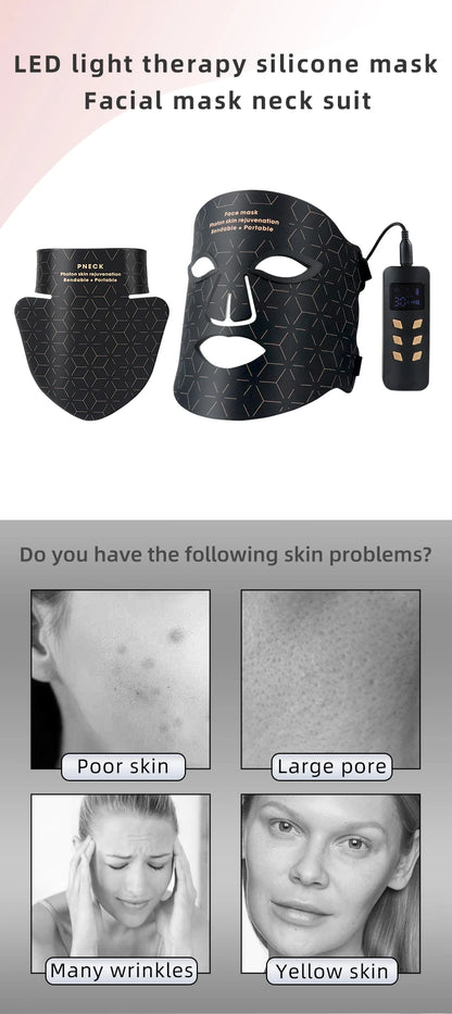 Silicone Infrared Red Light Therapy Face Mask for Skin Care Face Anti-aging - 4 Colours - Wellness and Tech