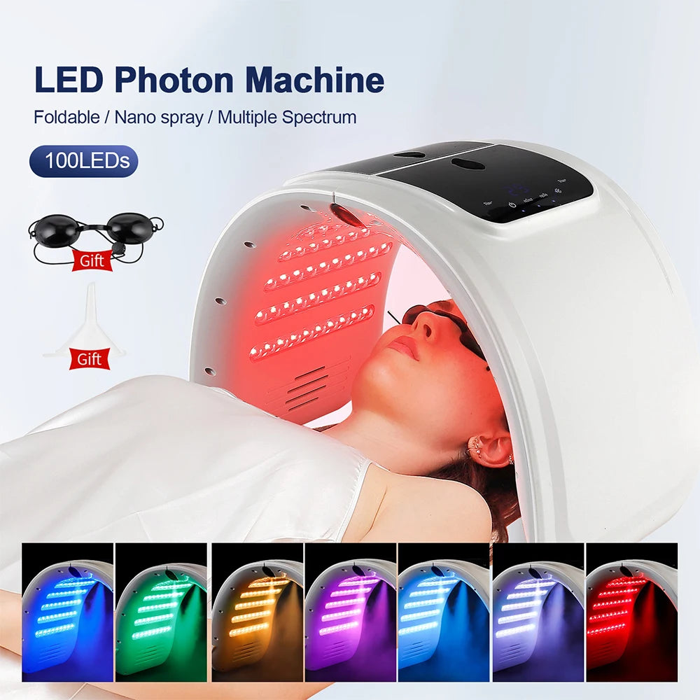 7 Colors LED Photon Machine With Nano Spray | Skin Moisturizing - Wellness and Tech