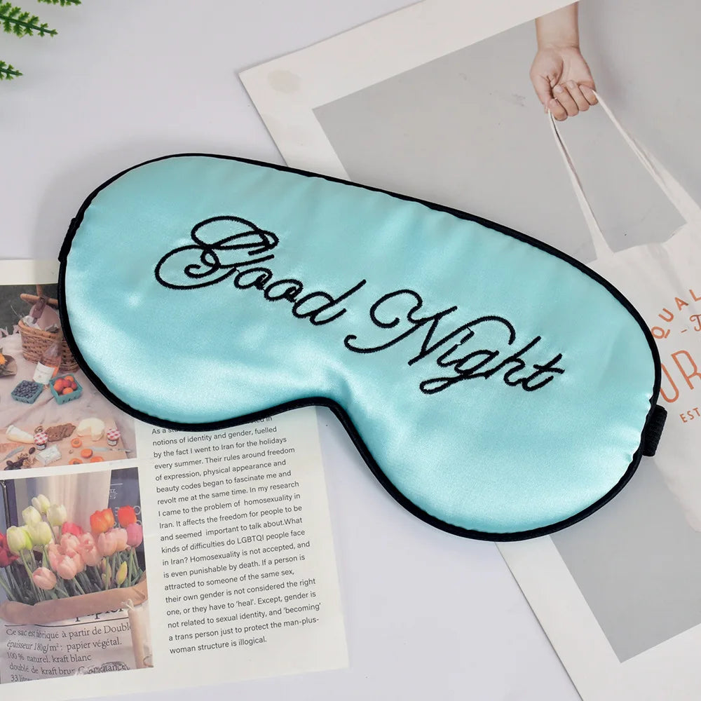 Embroidered Silk Sleep Mask - Wellness and Tech