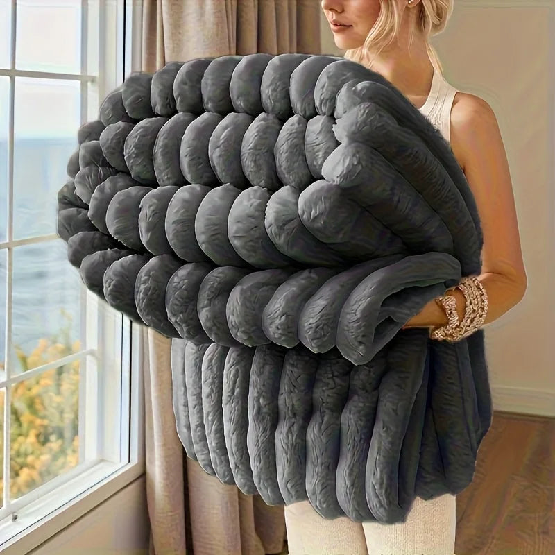 1 Pc ROSEKIND Blankets 3 Size for Bed, Soft & Warm Fleece Blanket
