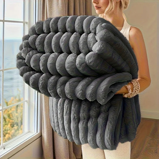 1 Pc ROSEKIND Blankets 3 Size for Bed, Soft & Warm Fleece Blanket