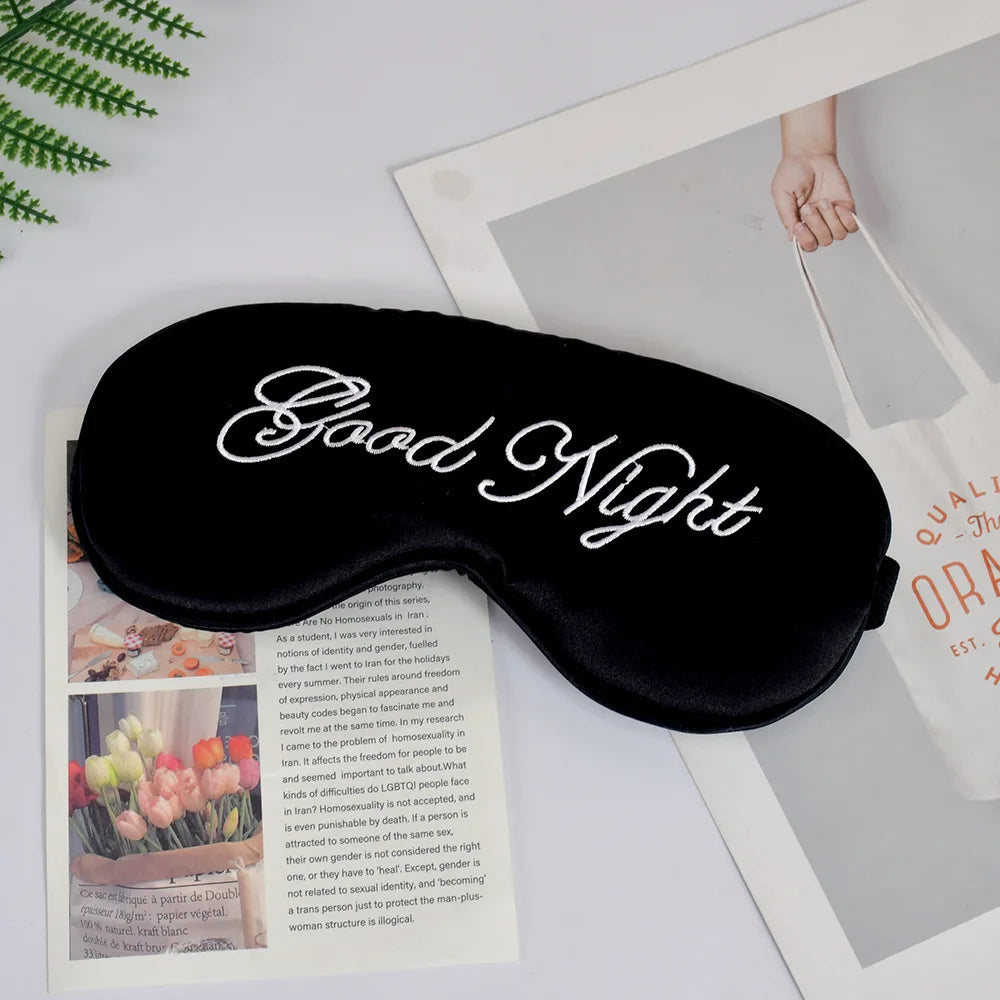 Embroidered Silk Sleep Mask - Wellness and Tech