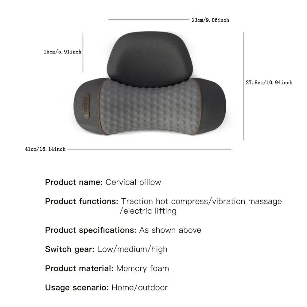 Electric Neck Massager |Cervical Pillow |Hot Compress - Wellness and Tech