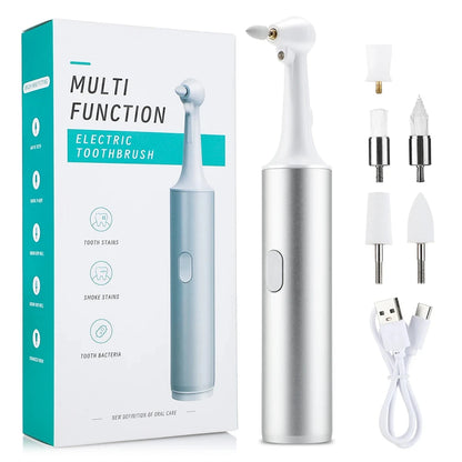 Electric Teeth Polisher 8pcs Replaceable Heads Dental Scaler Tartar Stain Plaque Remover Tooth Cleaner Whitener Oral Care - Wellness and Tech